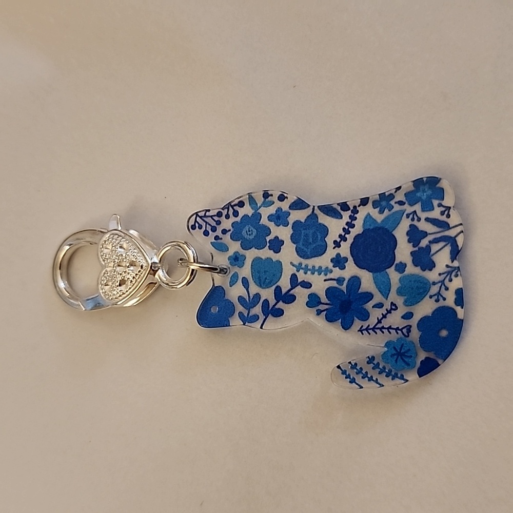 CAT  ZIPPER Pull purse charm Or Charm bracelet Lobster claw clip closure